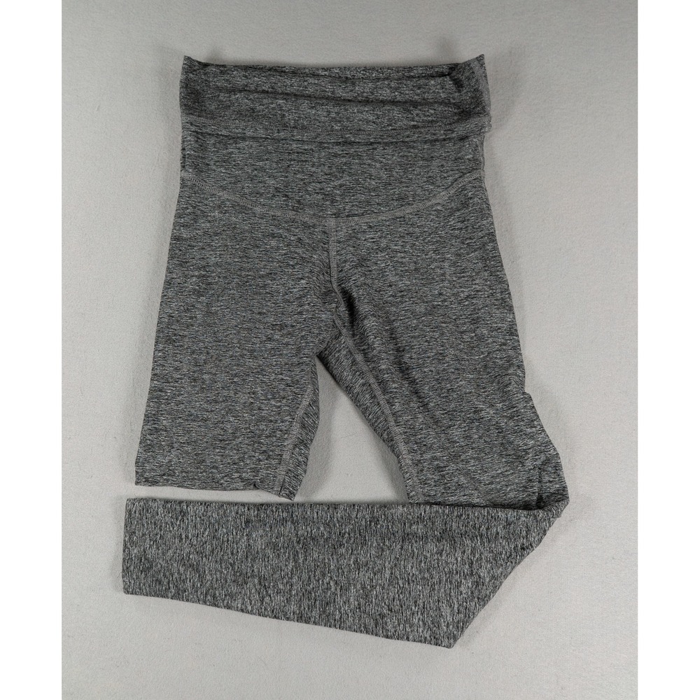 Beyond Yoga Beyond the Bump Maternity Leggings Space Dye Gray Small Over Belly